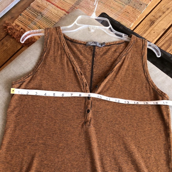 Prana Orange and Black Stripped V Neck Tank Size M - Picture 4 of 6